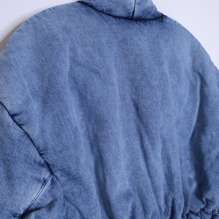 BA&SH Blouson Caly Denim Puffer Jacket NWT Lady Blue Jean Lagenlook Women's 2/M
