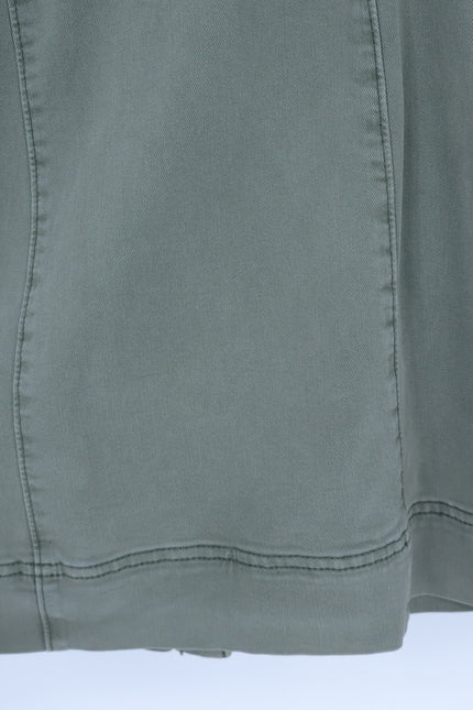 PAIGE Jaxsyn Denim Dress Vintage Ivy Green Belted Button Front Women's 0