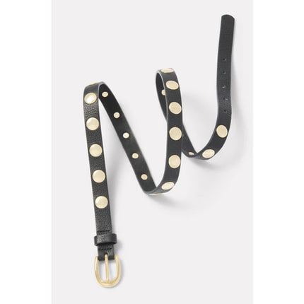 EVEREVE Skinny Lennox Studded Belt Black and Gold Women's XS/S