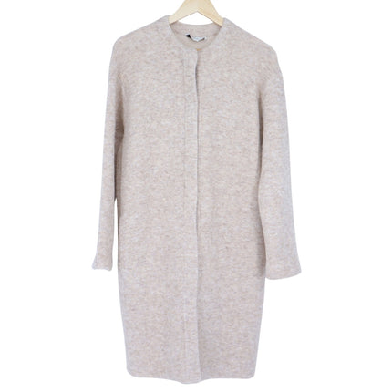 Vince Soft Sculpted Car Coat Oatmeal Textured Long Sleeve Sweater Knit Women's S