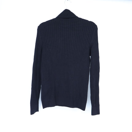 A.P.C Madelaine Pullover Sweater Black Merino Wool Ribbed Turtleneck Women's S