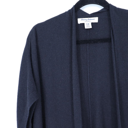 Tommy Bahama Serena Fringe Cardigan Black Wool Cashmere Short Sleeve Women's S