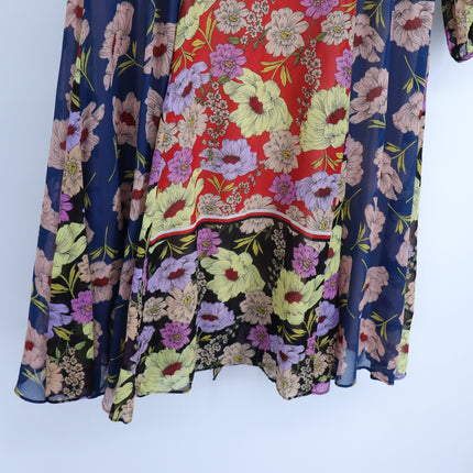 MAEVE Gardenia Wrap Dress Multicolored Floral NWT Long Sleeve Women's 8