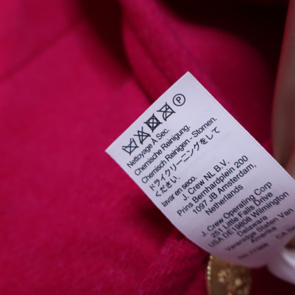 J. CREW Warwick Top Coat NWT Pink Italian Wool Blend Stadium Cloth Women's 00