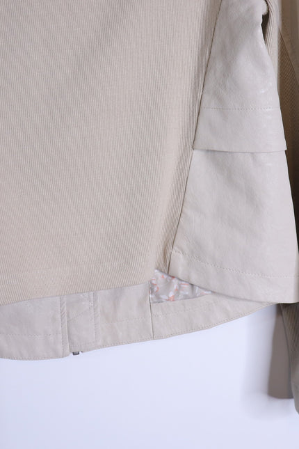 BY ANTHROPOLOGIE Marcail Faux Leather Anorak Jacket Beige Long Sleeve Women's S