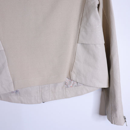 BY ANTHROPOLOGIE Marcail Faux Leather Anorak Jacket Beige Long Sleeve Women's S