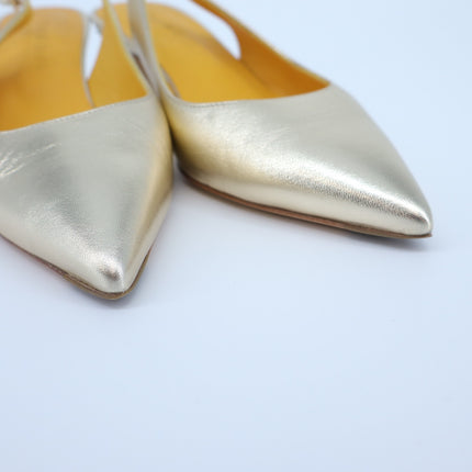 Mara Bini Naomi Luce Slingback Metallic Gold Pointed Toe Pump Women's 38/US 7.5