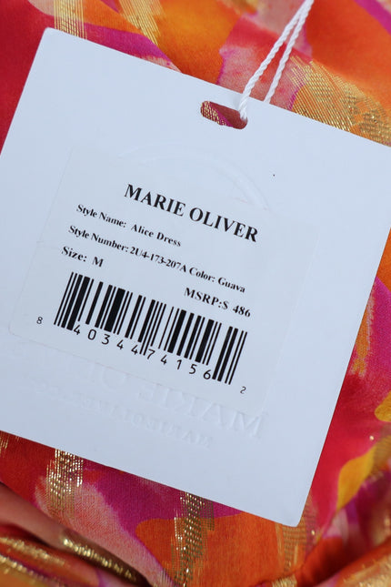 MARIE OLIVER Alice Maxi Dress NWT Guava Pink Metallic Sleeveless Women's M