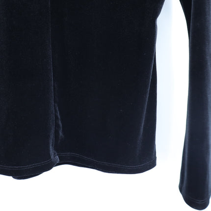 L'agence Coralie Turtleneck Top Black Velvet 3/4 Sleeve Relaxed Fit Women's M