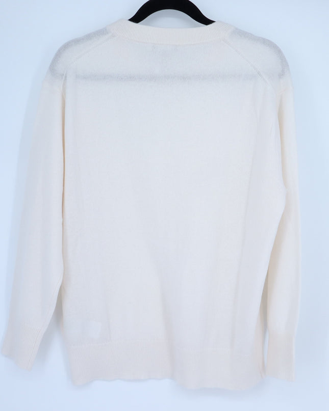 J. CREW 100% Cashmere Crewneck Sweater Snow White NWT Relaxed Fit Women's XS