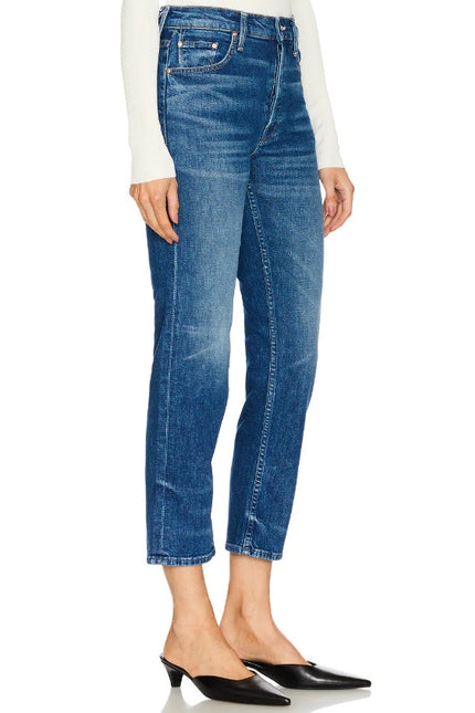 MOTHER The Tomcat Straight Ankle Jeans Rugby Rodeo Blue Women's 25