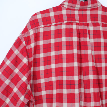 Filson Alaskan Flannel Shirt Red Cream Plaid Button Up Shirt Men's XL