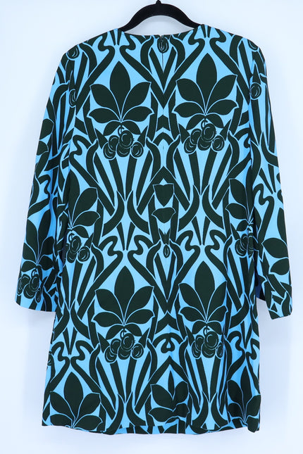 CARA CARA Gossamer Blue Saffron Dress Mini Shift Bell Sleeve Women's L