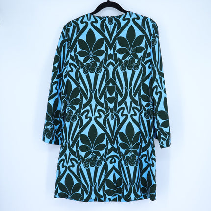 CARA CARA Gossamer Blue Saffron Dress Mini Shift Bell Sleeve Women's L