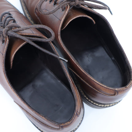 Ermenegildo Zegna Derby Shoes Lace Up Brown Leather Quiet Luxury Men's 9.5