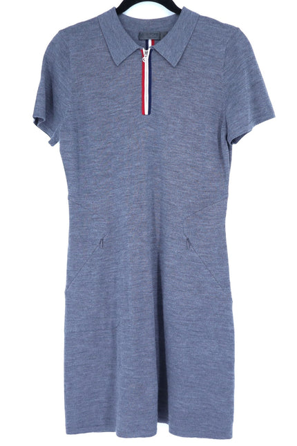 G/FORE Wool Sweater Dress Gray Stripe Short Sleeve Golf Active Women's M