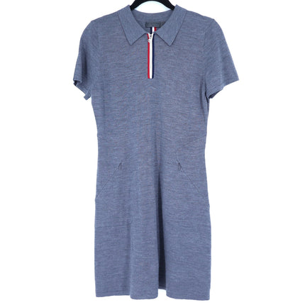G/FORE Wool Sweater Dress Gray Stripe Short Sleeve Golf Active Women's M