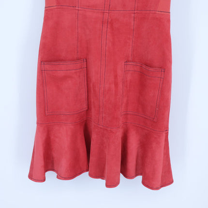 BCBGMAXAZRIA Gilli Mini Dress Pomegranate Microsuede Sleeveless Women's 2
