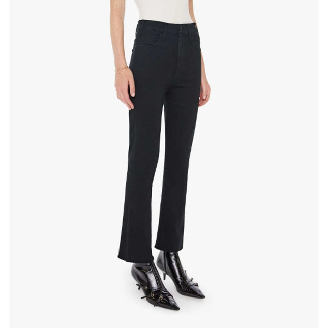 MOTHER The Hustler Ankle Fray Not Guilty Black High Rise Zip Fly Women's 28