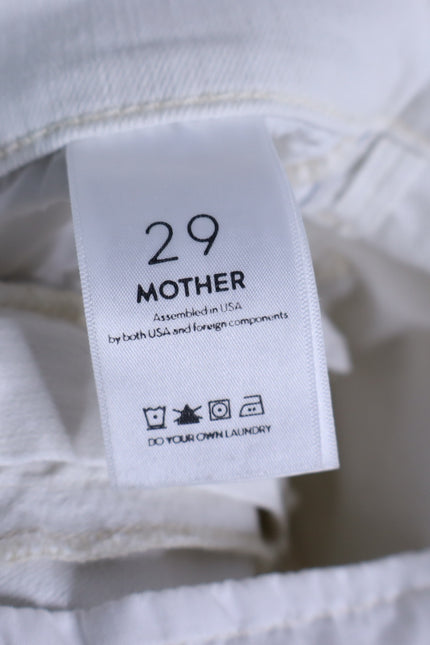 MOTHER The Insider Crop Step Fray Jeans Whipping The Racer White Women's 29