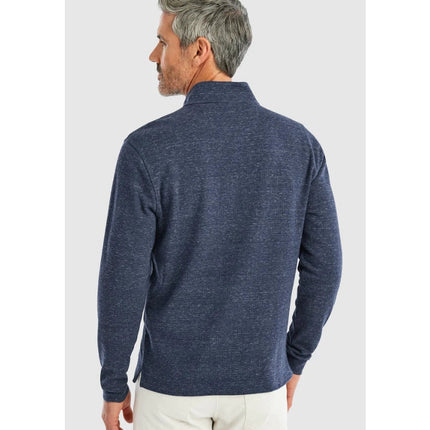 Johnnie-O Baker Henley Pullover Sweater Wake Blue Long Sleeve Men's M