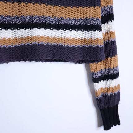 Free People Devon Sweater Sunflower Seed Combo Multicolored Stripe Women's XS