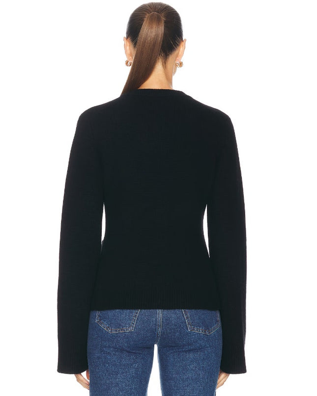 Jenni Kayne Cooper Cardigan Black Wool Cashmere Wide Long Sleeve Women's M