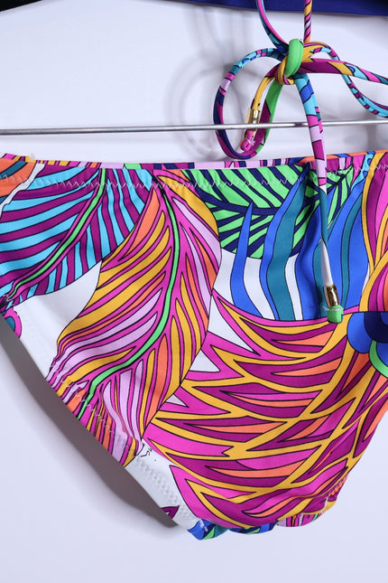 TRINA TURK Paradise Plume 2pc Bralette Top and Shirred Hipster Bikini Women's S