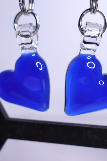 GLASSWEAR STUDIOS Handmade Cobalt Blue Heart Weights 10g/2.5mm Hangers