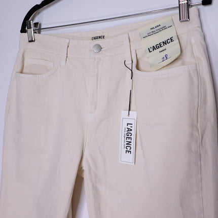L'AGENCE Milana Stovepipe Straight Jeans NWT French Vanilla Low Rise Women's 28