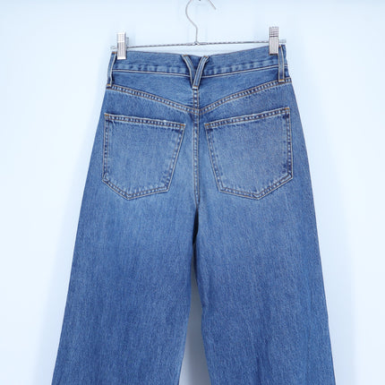 Veronica Beard Taylor Wide Leg Jeans Rebel Stone High Rise 5-Pocket Women's 24