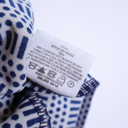 TORY BURCH White and Navy Printed Convertible Column Dress Women's XS