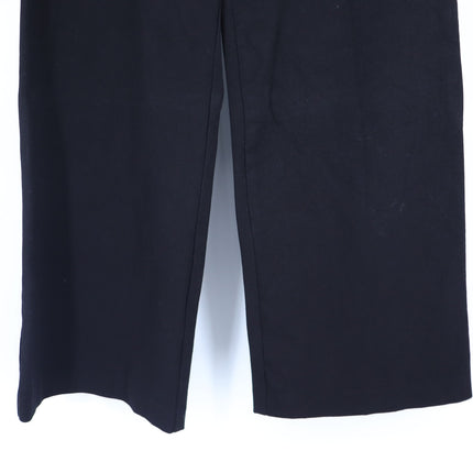 Fifteen Twenty Wide Leg Cropped Pants Black Pull On Stretch Twill Women's S