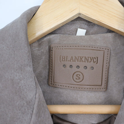 BLANKNYC Cropped Suede Moto Jacket Sand Stoner Full Zip Long Sleeve Women' S
