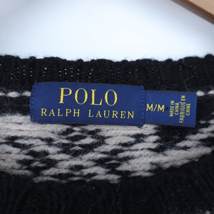 Polo Ralph Lauren Reindeer Wool Pullover Sweater Black Winter Cabin Men's M