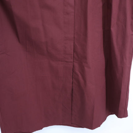 Mille Stella Shirt Dress Burgundy Midi Button Front Long Sleeve Women's XXS