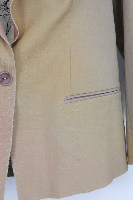 COTELAC Daphne Linen Jacket Rainbow Single Breasted Blazer Women's 1/US 6