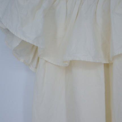 Mille Beja Ruffle Top Ivory Cotton Flutter Sleeve Blouse Women's XXS