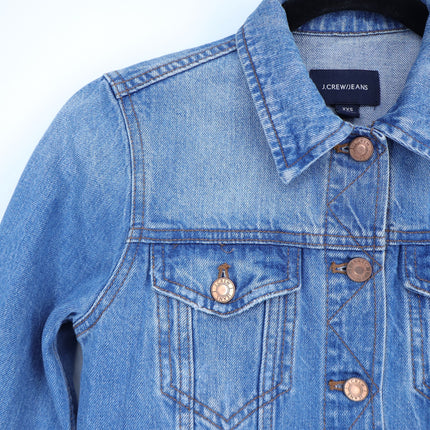 J. Crew Classic Denim Jacket Blue Medium Wash Long Sleeve Women's XXS