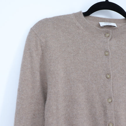 Aritzia Bare 100% Cashmere Noteworthy Cardigan Heathered Nomad Taupe Women's XS