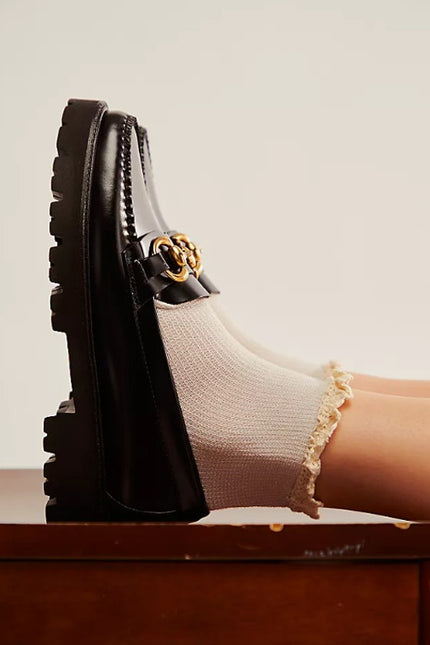 G.H. BASS Lianna Bit Weejun Loafers Black NIB Super Lug Gold Horse Bit Women's 9