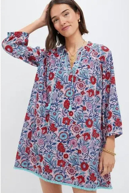 TUCKERNUCK Mauve and Rose Wildflower Bondi Coverup Beachwear Women's S