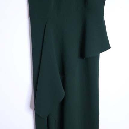 Reiss Gabriella Ruffled Maxi Dress Green Slash Detail Sleeveless Women's 4