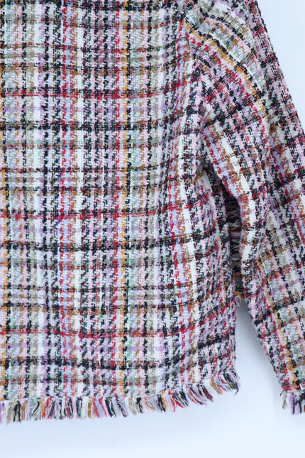 ESSENTIEL ANTWERP Colorful Tweed Cardigan Off-White Red Black Women's 32/US 2
