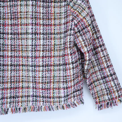 ESSENTIEL ANTWERP Colorful Tweed Cardigan Off-White Red Black Women's 32/US 2