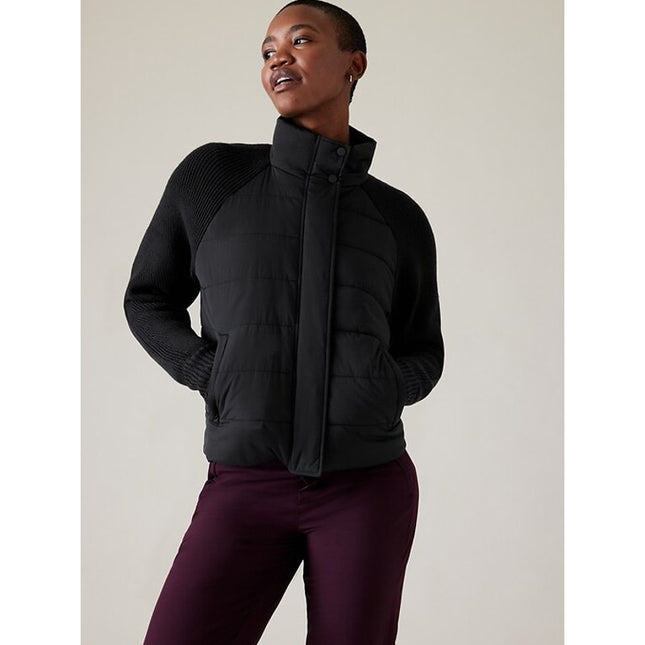 ATHLETA Incline Hybrid Jacket NWT Black Lightweight Puffer Women's MT