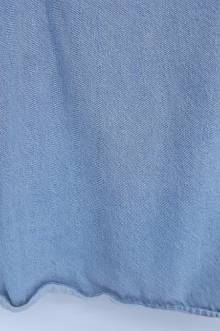 FRAME The City Shift Dress Betty Blue Denim Sleeveless Collared Women's 10