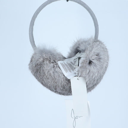 Joie Real Plush Rabbit Fur Earmuffs NWT Gray Winter Accessory Unisex O/S