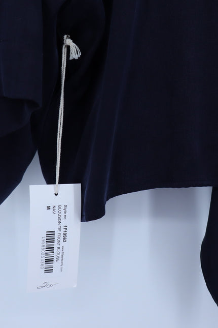 FIFTEEN TWENTY Blouson Tie Front Top Navy NWT Kimono Short Sleeve Women's M