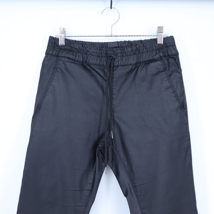 Bevy Flog Shely Vegan Leather Pants Black Skinny Elastic Waist Women's 29